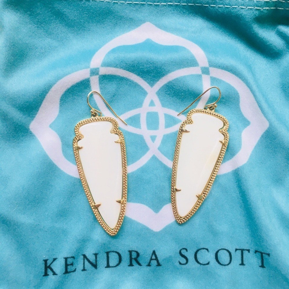 Kendra Scott Gold and White SkylarEarrings.